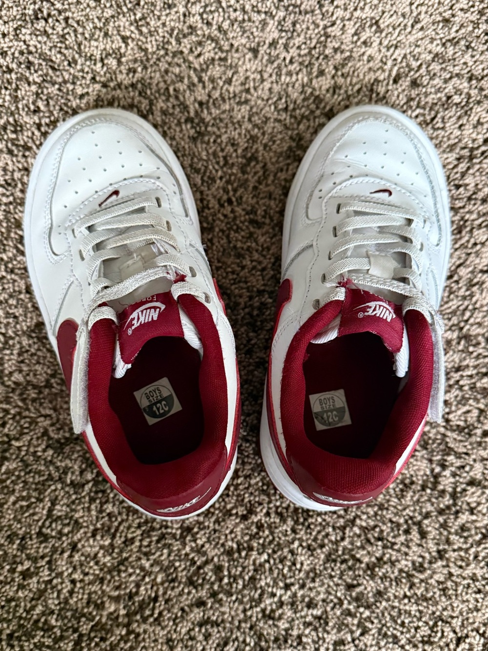 Nike Air Force 1 low burgundy size 12 - Picture 3 of 4